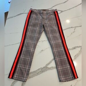 Mother Jeans The Insider Ankle Plaid  Jeans Academia Houndstooth Stripe 29